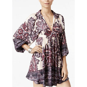 FREE PEOPLE Say You Love Me Paisley Boho Mini Dress